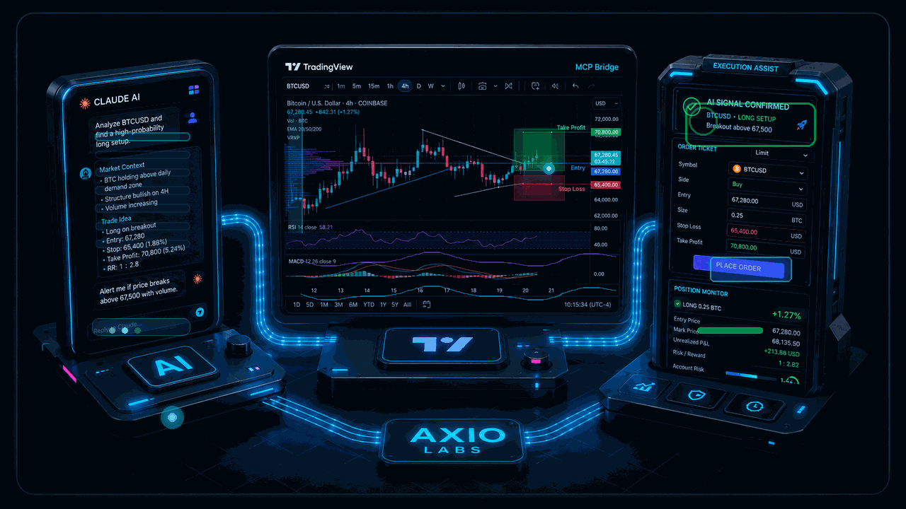 Claude + TradingView integration with market data analysis and AI decision support