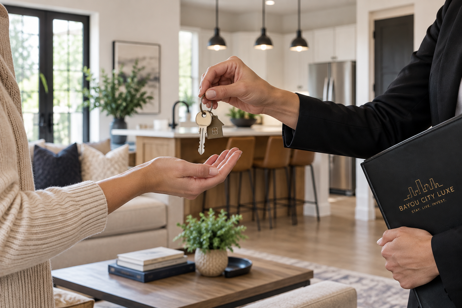 New Tenant getting keys to home