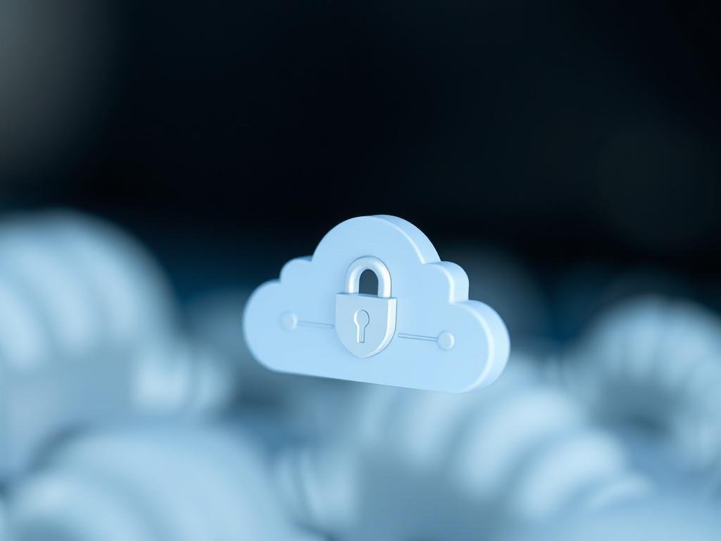 A high resolution close up shot of a cloud computing
