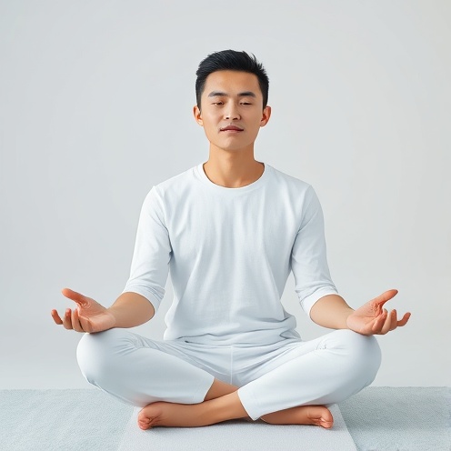Person in focused meditation