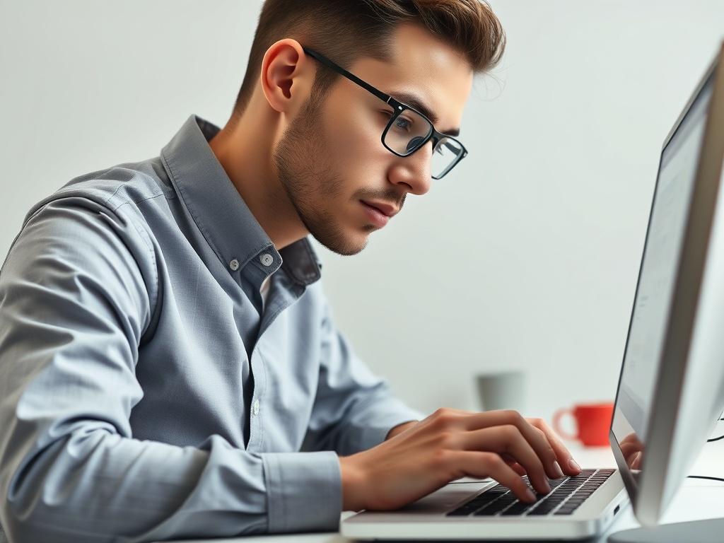 A close up shot of a professional working on a