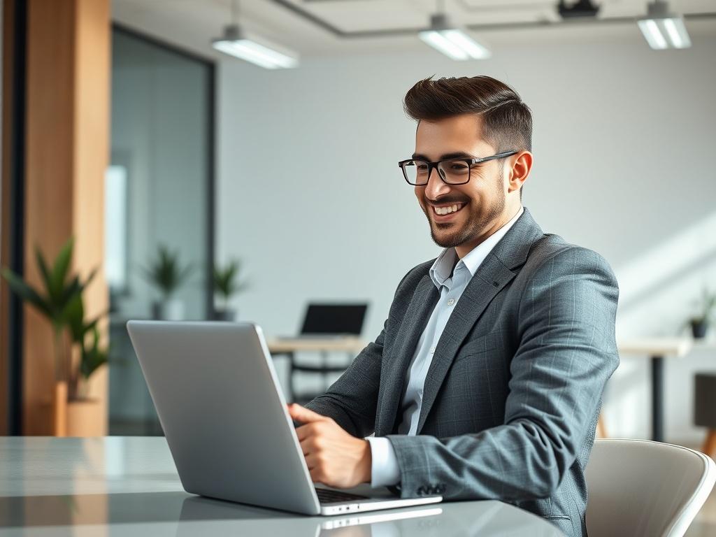 A close up shot of a confident business professional in