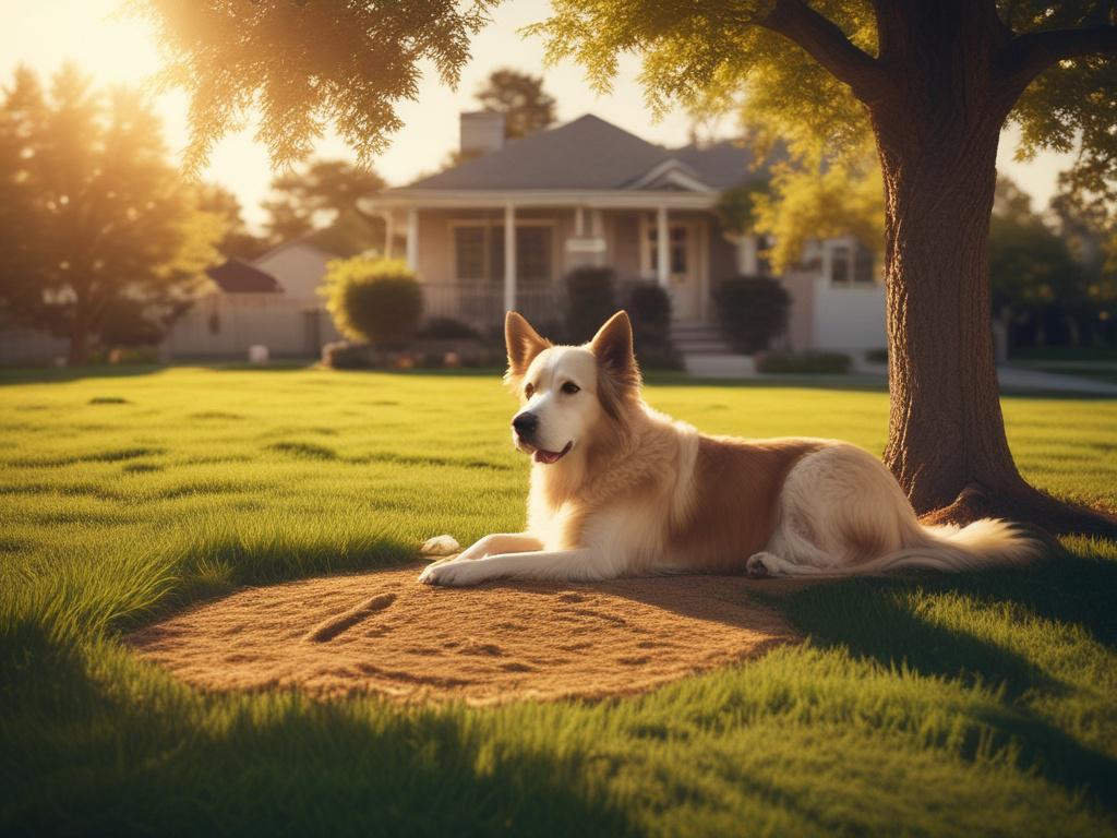 a detailed view of a freshly cleaned yard with vibrant