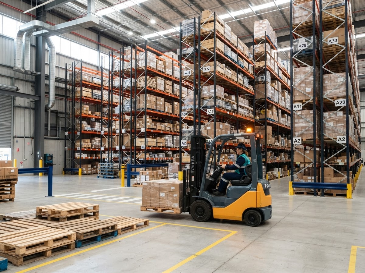 Warehouse racking and inventory management operation