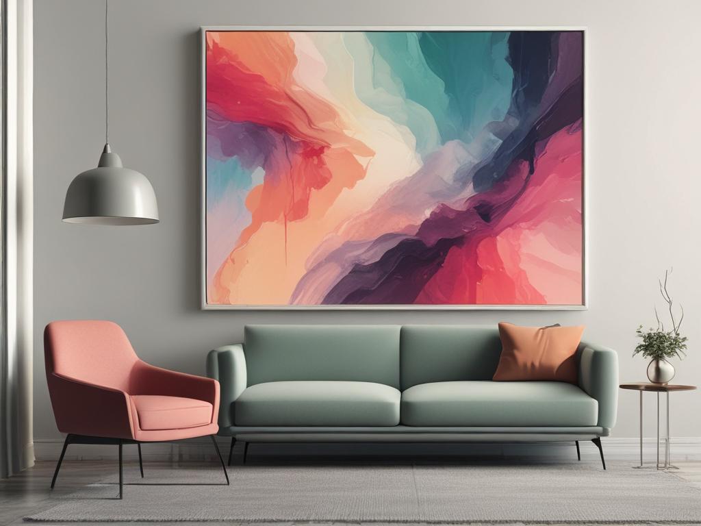 vibrant abstract canvas, colorful art, modern decor