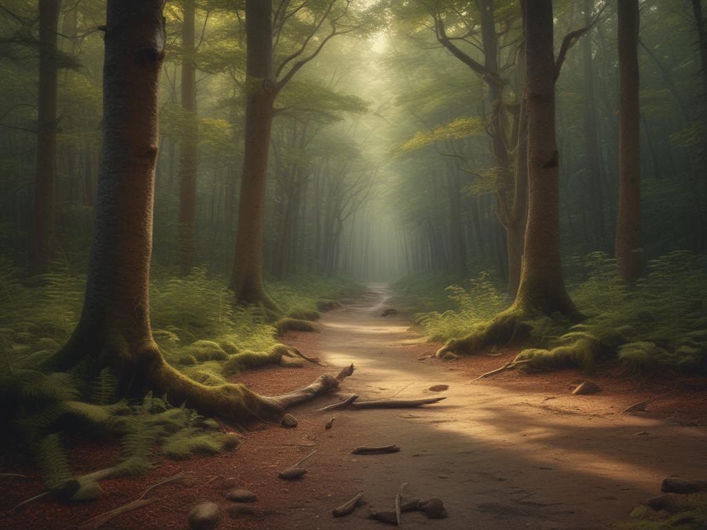 whimsical, forest, colorful, fantasy, painting