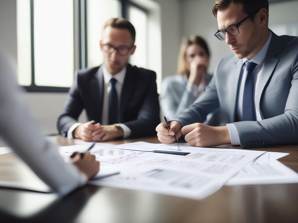 close up shot of an investor reviewing charts with a