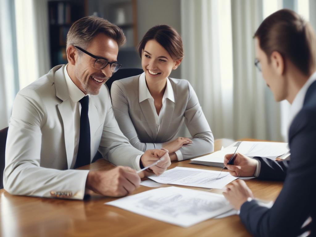 A close up shot of a professional consultant discussing financing