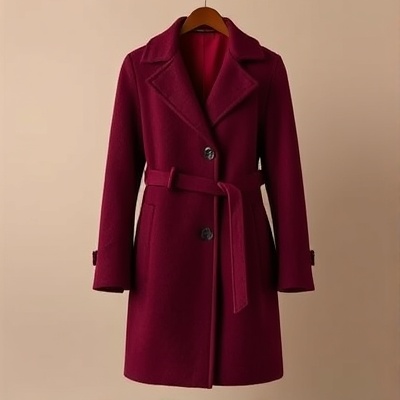 Burgundy Wool Coat