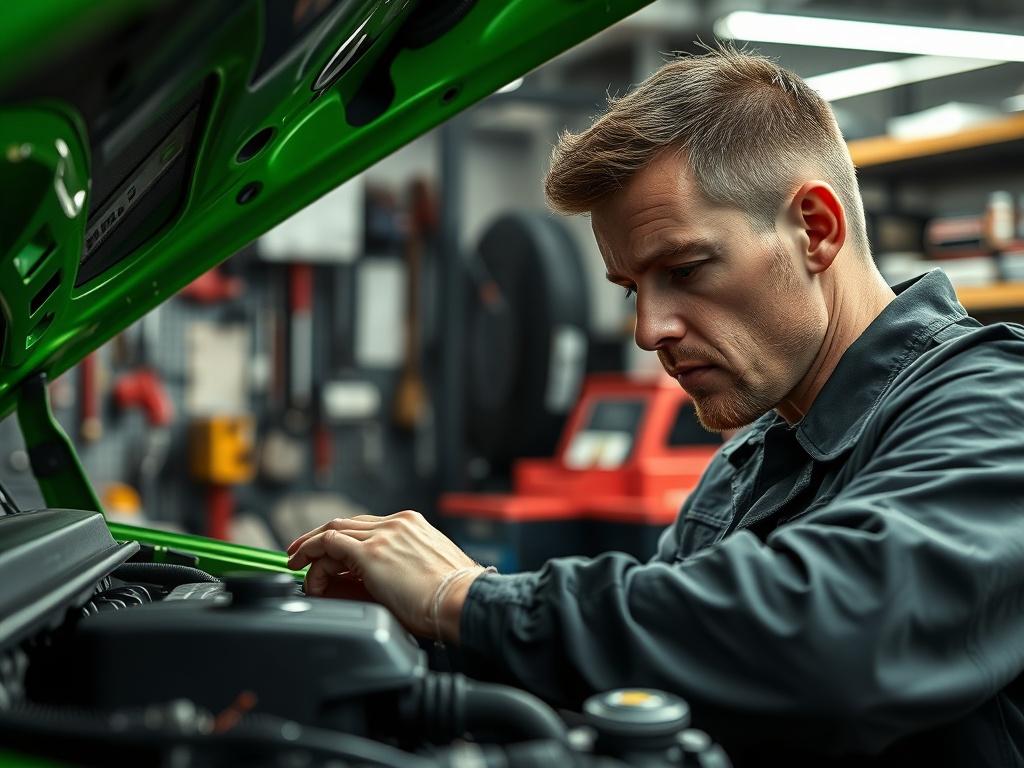 A close up shot of a skilled mechanic working on