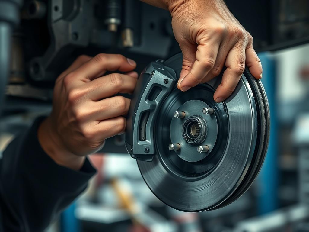A hyper realistic close up of a mechanic's hands working