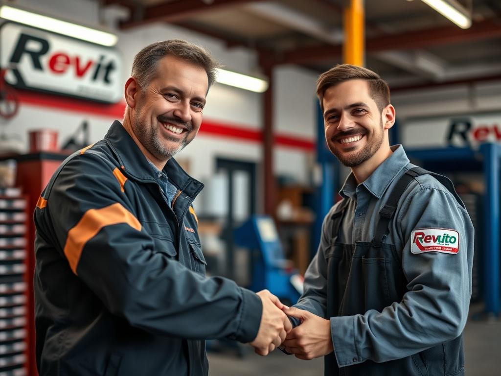 A close up shot of a smiling customer shaking hands