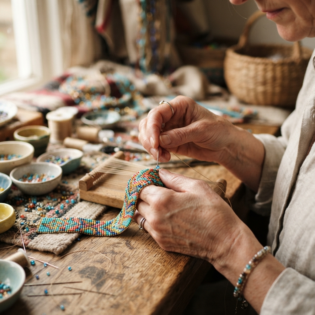 Artisan crafting jewelry