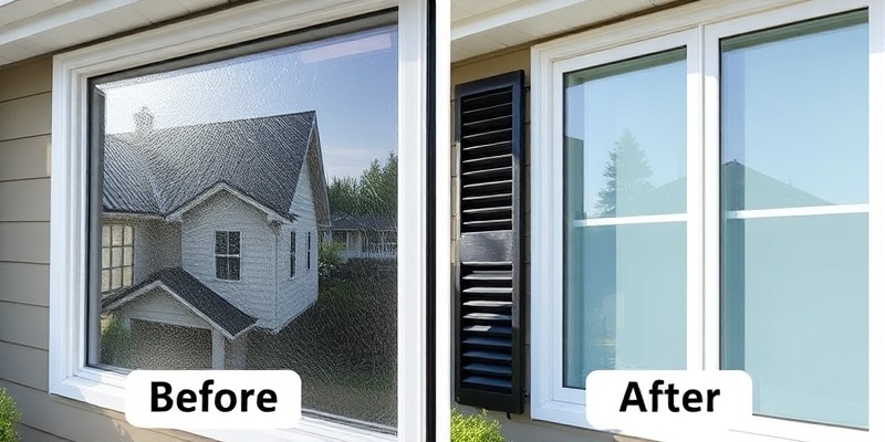 Before and after window cleaning comparison