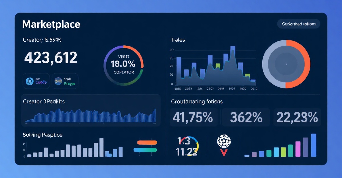 Marketplace trends visualization with creator statistics