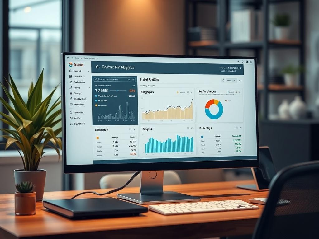 A close up shot of a desktop setup featuring a