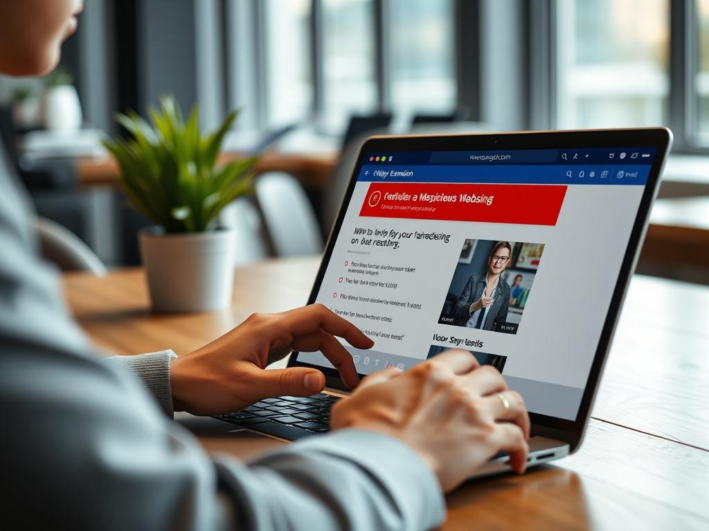 A close up view of a person browsing the web