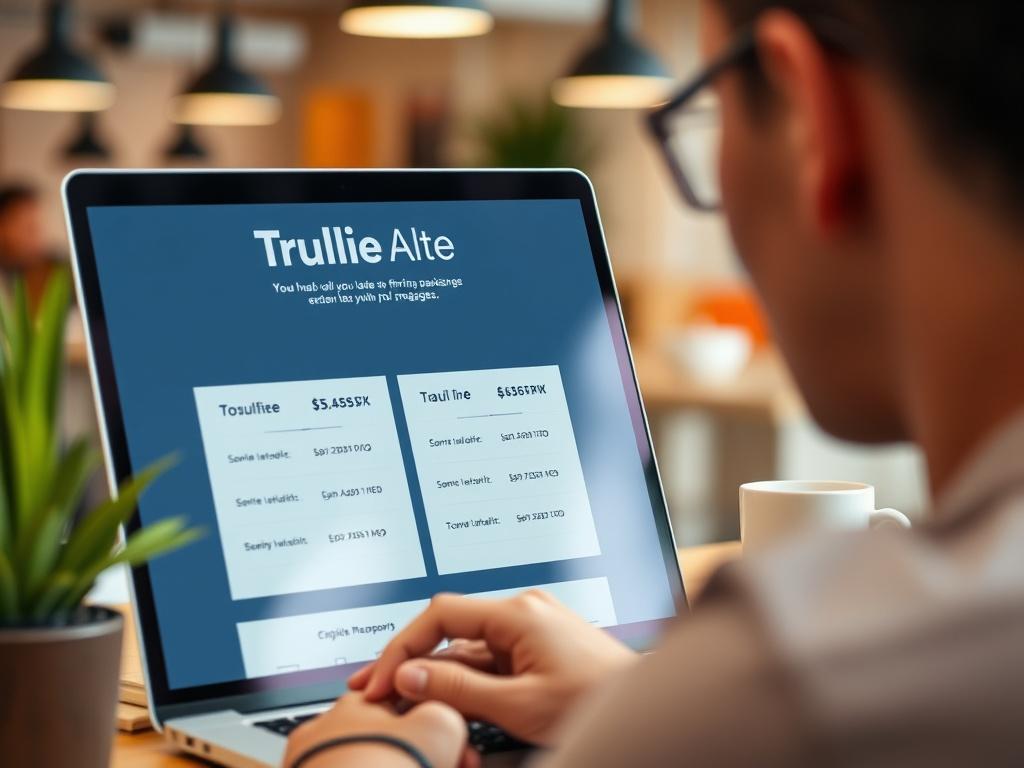 A close up shot of a person reviewing Trulie's pricing