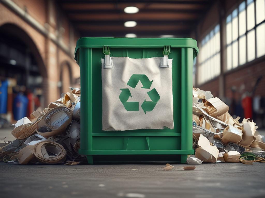 **AI Image Generation Prompt:**

Create a realistic high-resolution image that visually represents the theme of "How Recycling Services Help Businesses Meet Sustainability Goals." The composition should be simple and clear, featuring a single subject: a confident business professional (gender-neutral, focused on inclusivity) standing next to a large, organized recycling bin filled with recyclable materials like paper, plastic, and glass. The professional should be dressed in smart, business attire, holding 