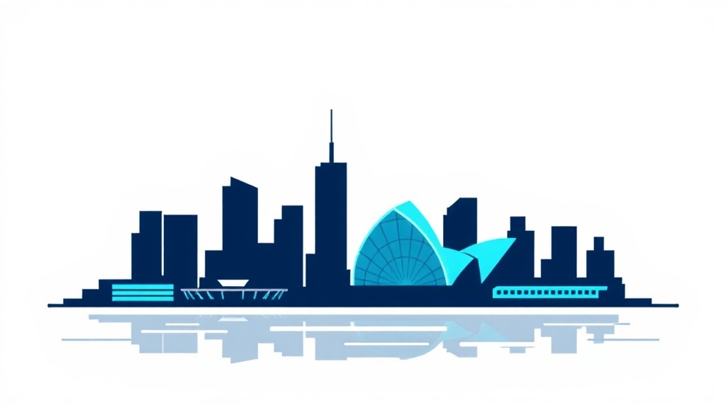 Sydney skyline construction illustration