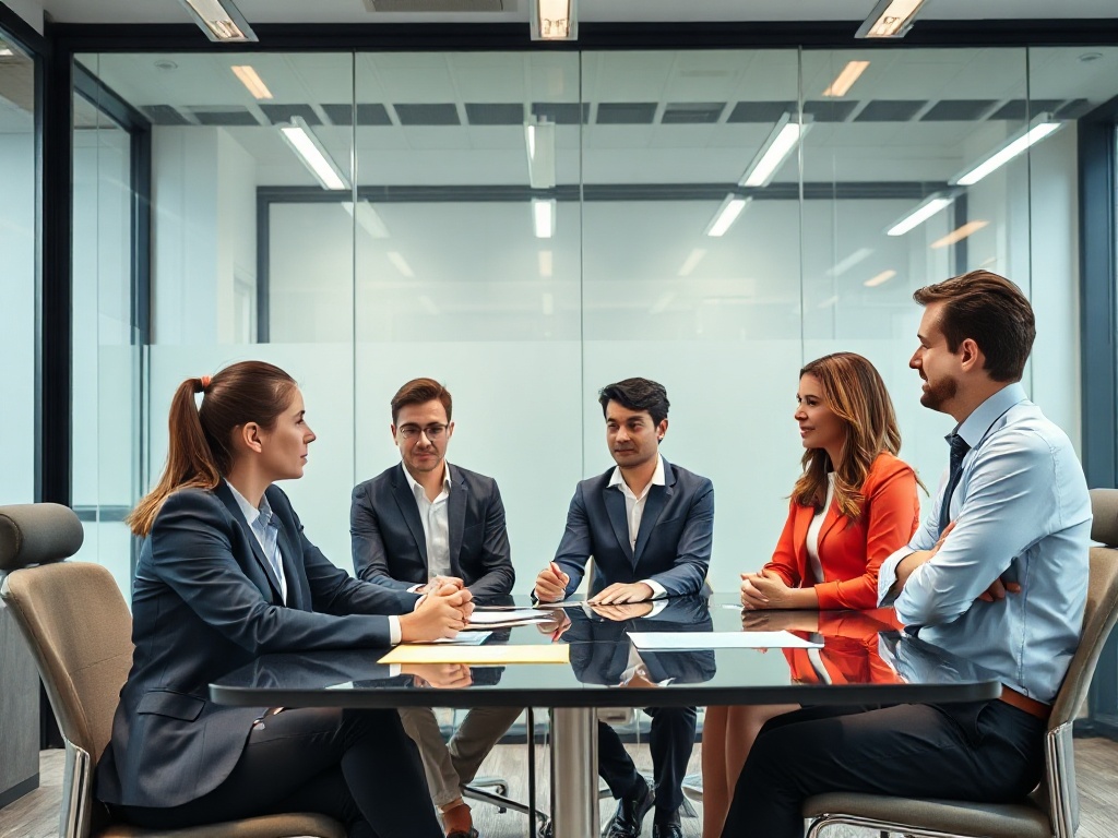Professional team discussion on debt recovery