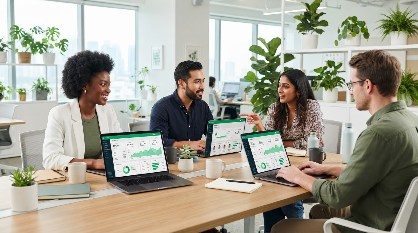 Entrepreneurs working on e-commerce platform