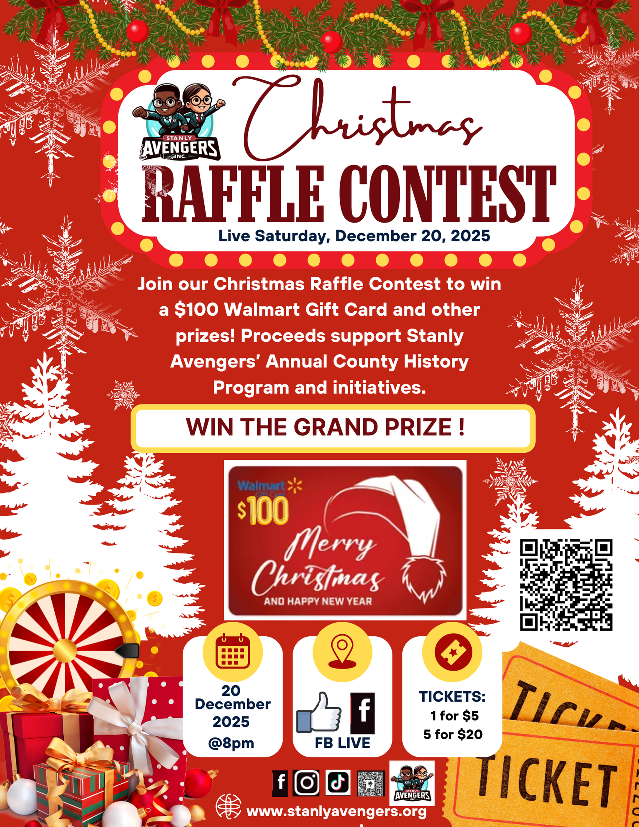 stanly avengers, inc. christmas raffle contest flyer.png