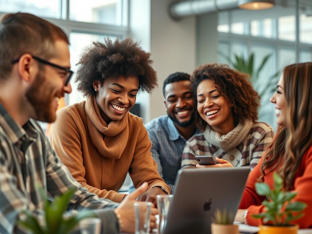 A hyper realistic close up shot of a diverse team