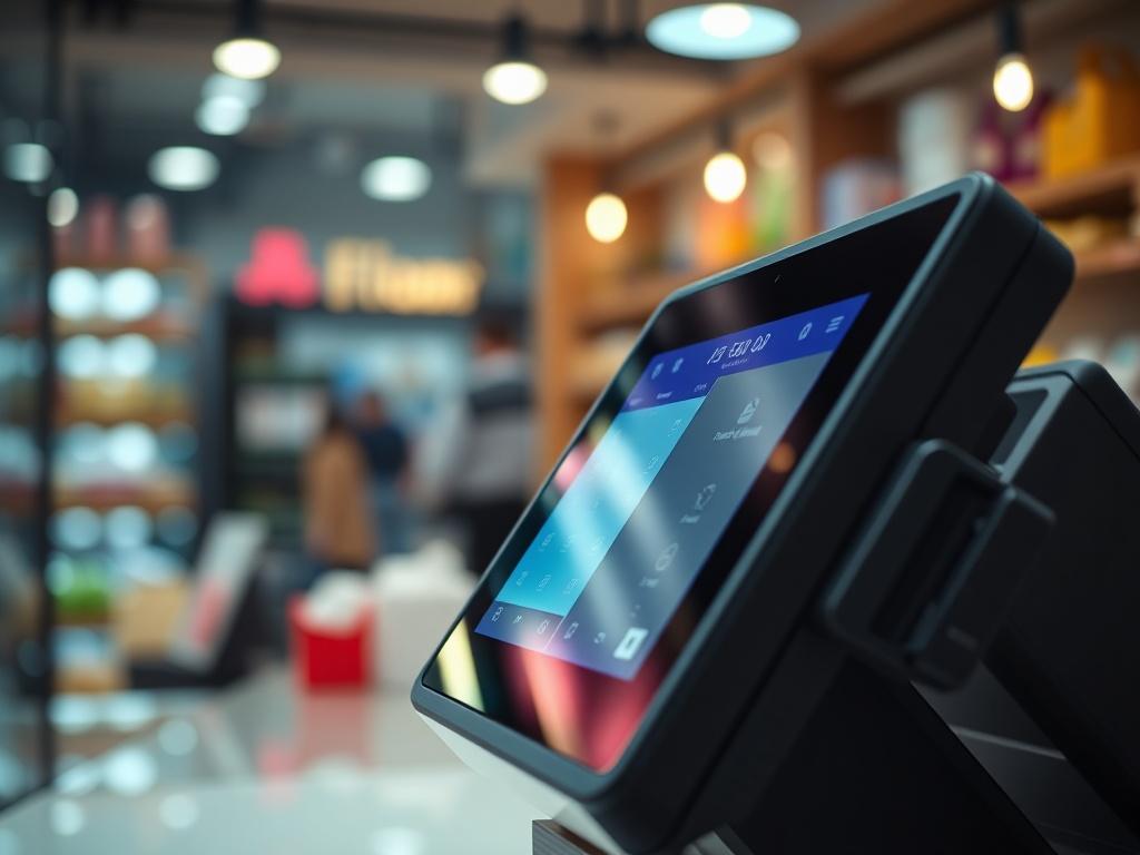 A close up shot of a modern Point of Sale