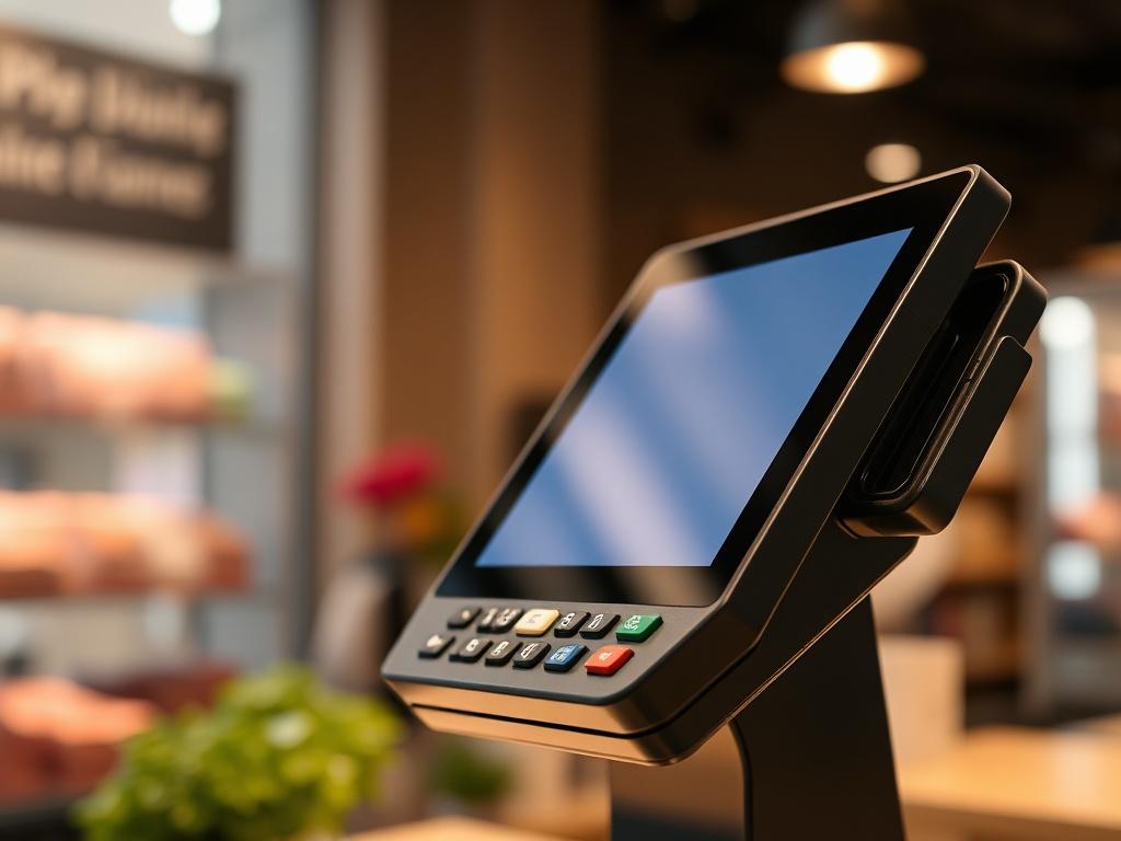 A close up shot of a Moniepoint POS terminal, showing