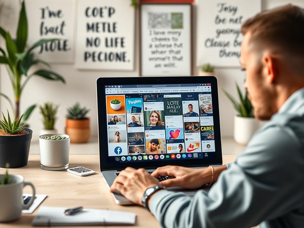 A hyper realistic close up shot of a social media