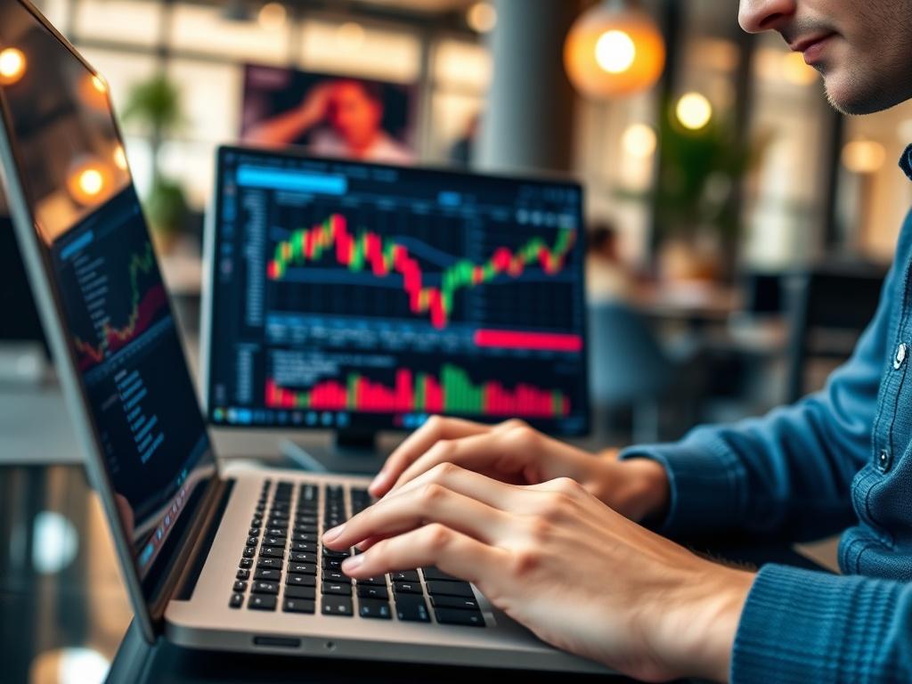 A close up shot of a confident, young professional working