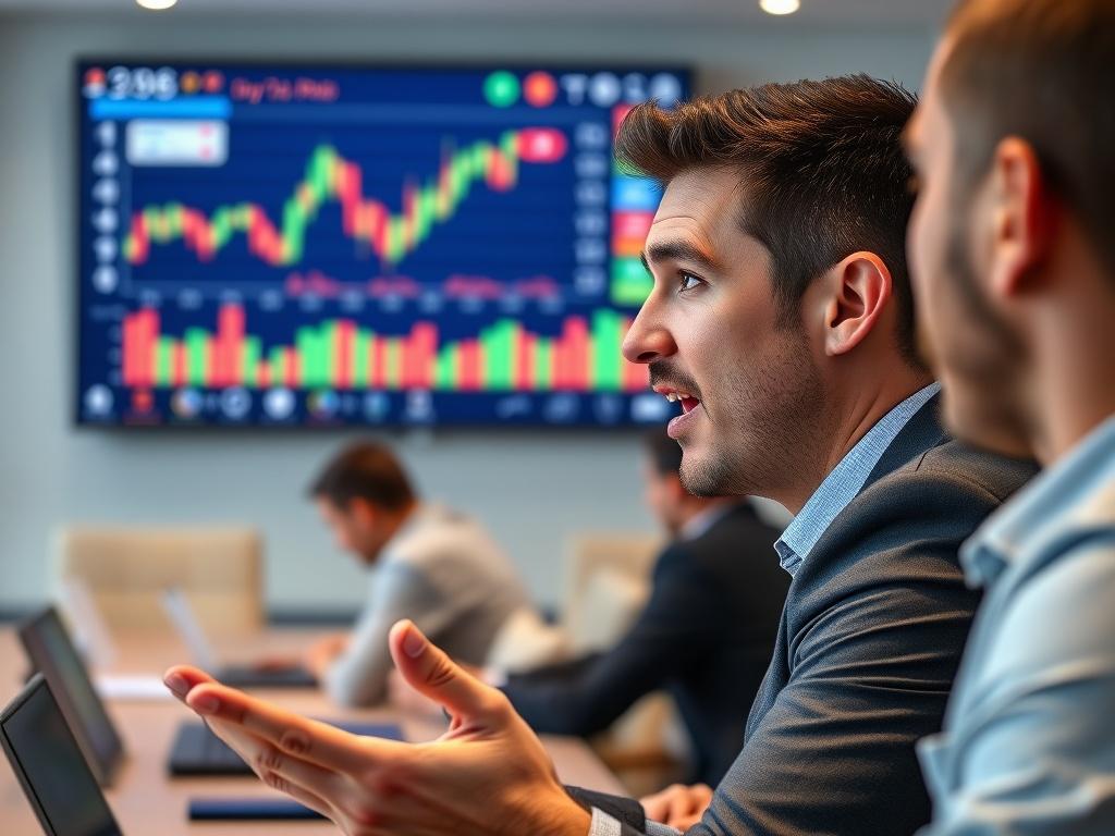A close up shot of a speaker passionately presenting during