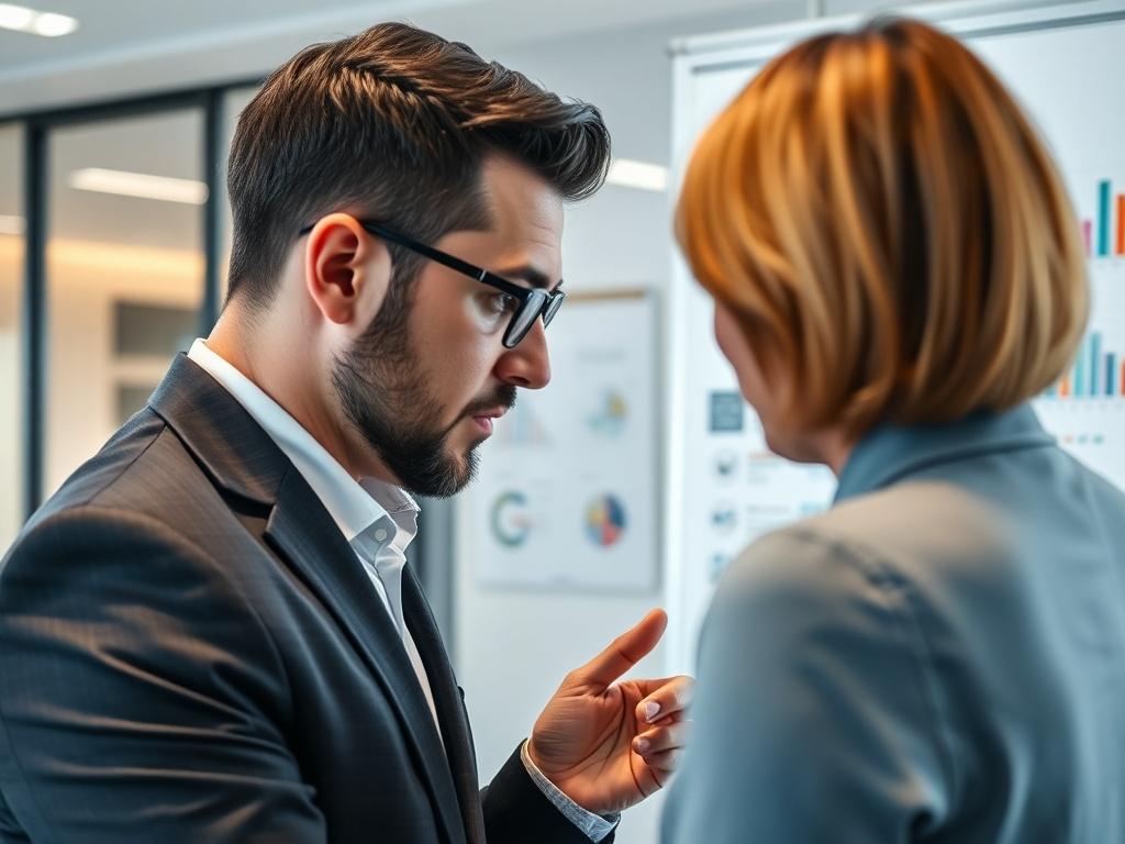 A professional consultant discussing ERPNext strategies with a client in