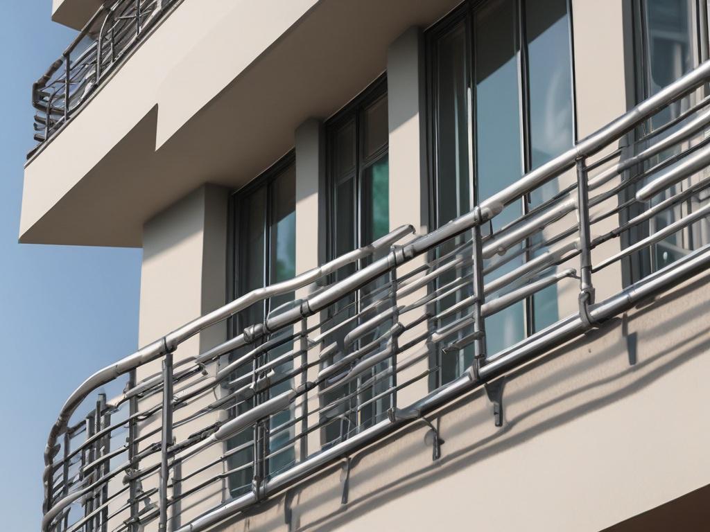 Detailed close up of custom stainless steel railings on a