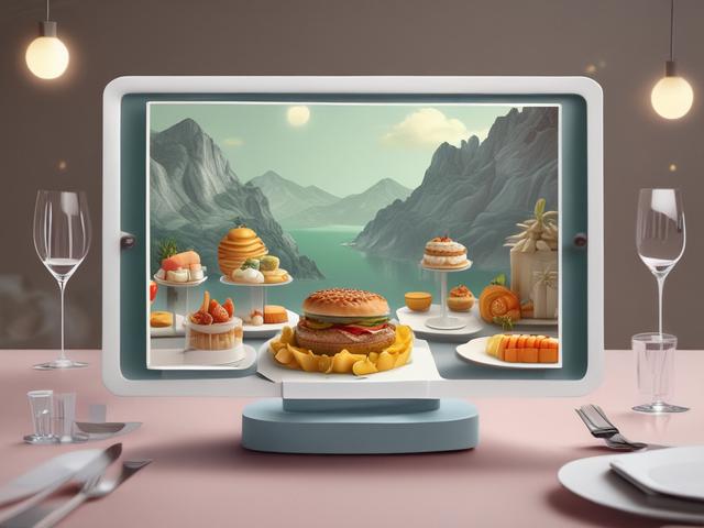 Augmented reality, interactive menu, 3D visualization, dining experience, restaurant technology, gourmet dishes, digital innovation, customer engagement, futuristic dining, virtual menu, immersive experience, culinary art.
