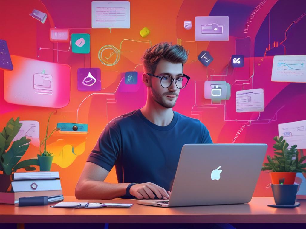 realistic high resolution image of a digital marketing consultant working