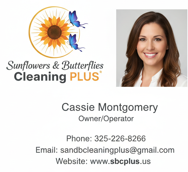 Sunflowers & Butterflies Cleaning PLUS logo