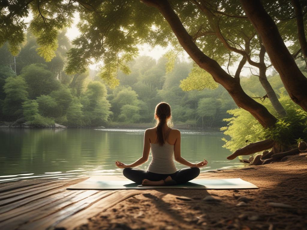 a realistic high resolution image of a person practicing yoga