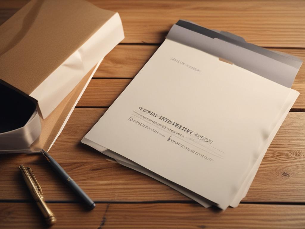 A close-up shot of a legal folder containing trust papers, elegantly placed on a polished wooden desk. The background features soft, natural lighting that creates a warm, inviting atmosphere. The focus is on the folder, showcasing the trust papers inside, symbolizing organization and peace of mind in estate planning.