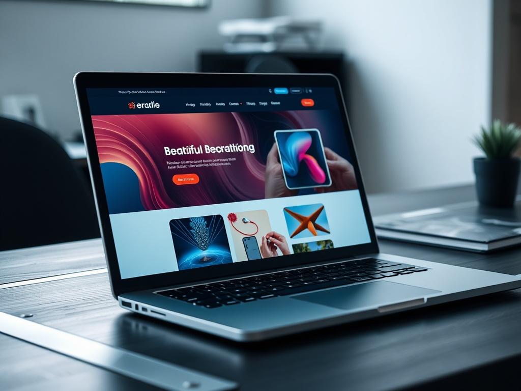 A close up shot of a sleek, modern laptop displaying