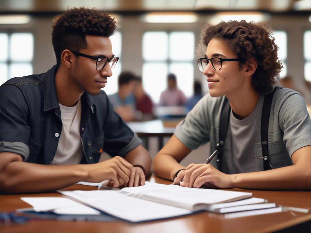 A close up shot of a mentor and a student