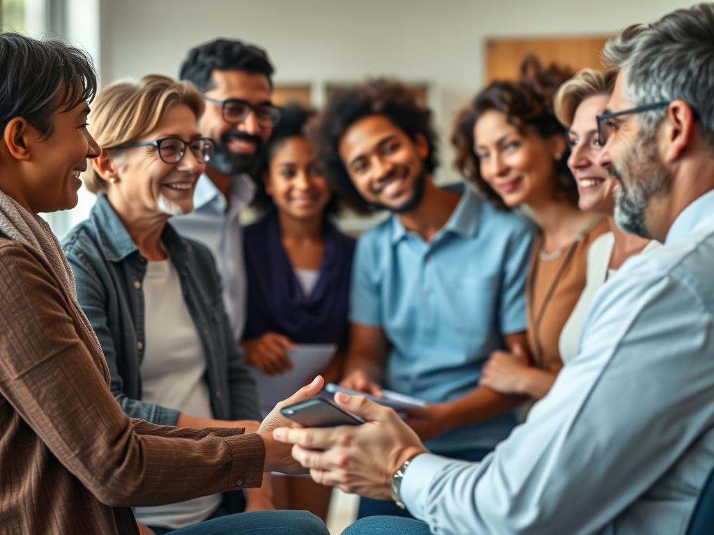A realistic close up image of a diverse group of