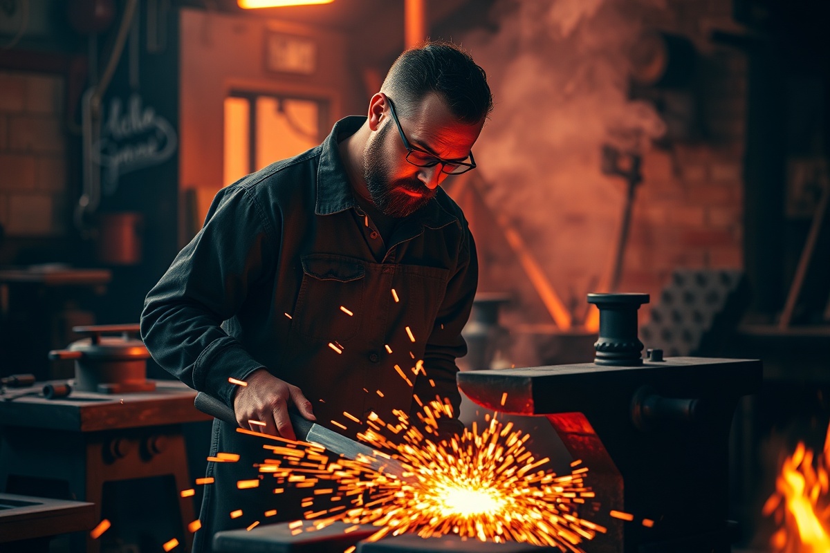 Σιδερουργός σε εργαστήριο