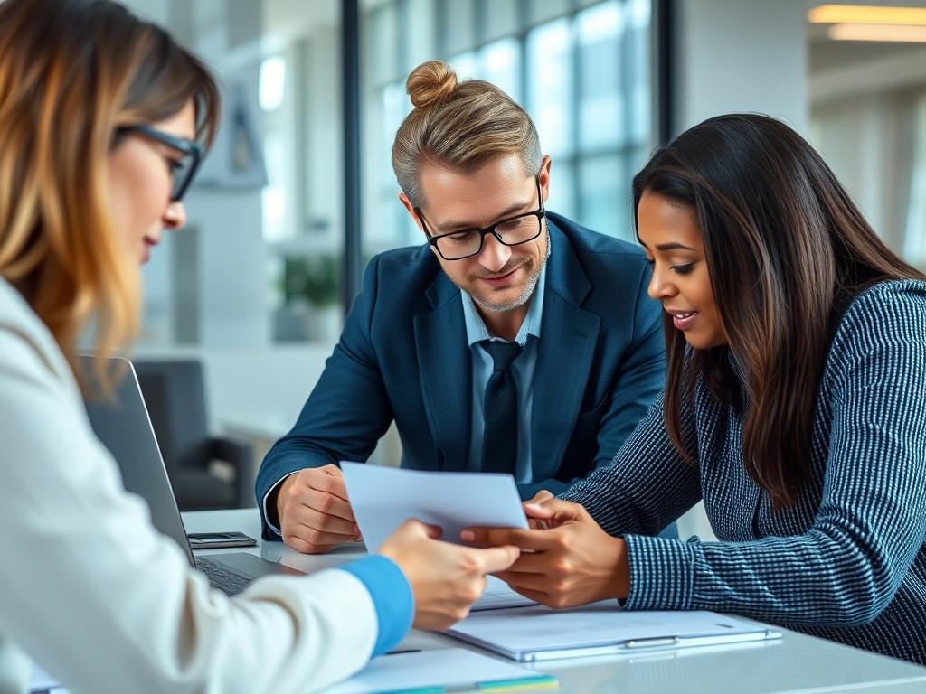 A close up shot of a professional assisting a client