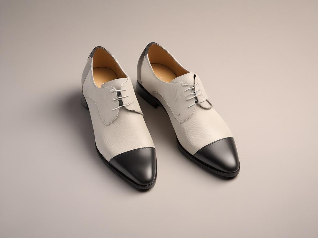 realistic high resolution of elegant leather shoes, minimalist design, bright