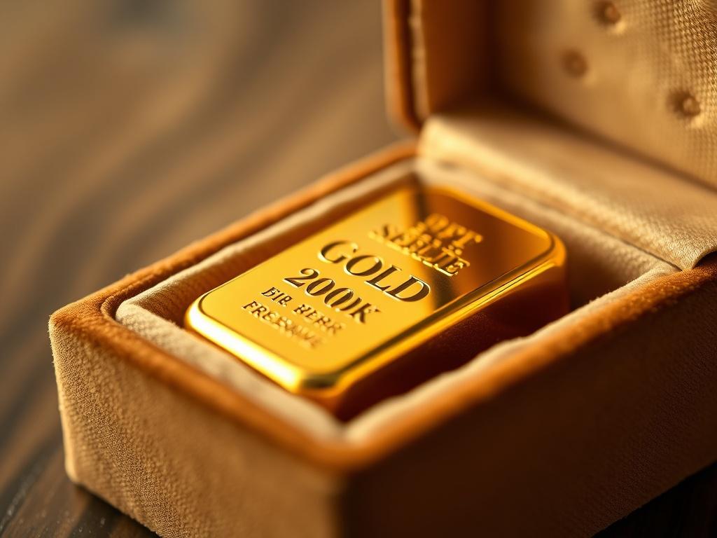 A close up shot of a gold bar nestled in