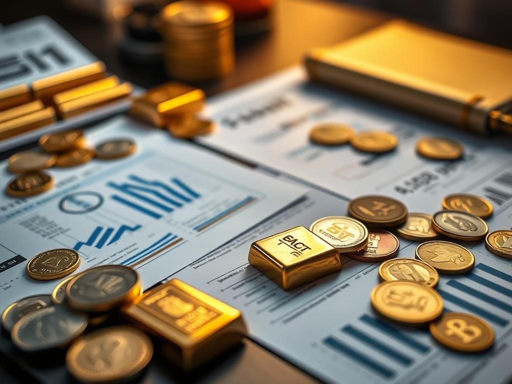 A close up shot of an investment portfolio spread out