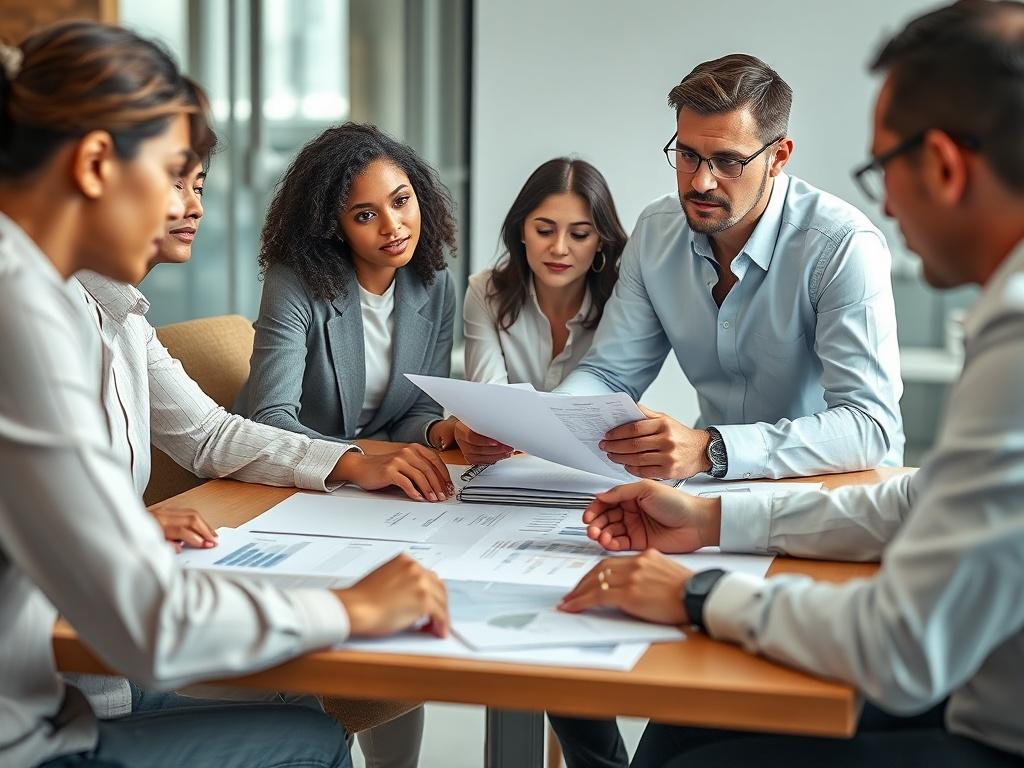 A close up shot of a business meeting in progress,