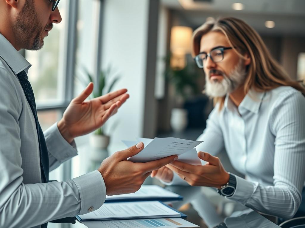 A close up shot of a financial advisor discussing with
